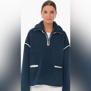 TUCKERNUCK Navy Rhodes Shearling Quarter Zip L Navy